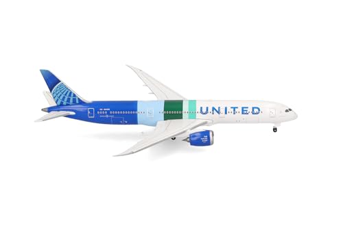 Herpa Modellflugzeug United Airlines Boeing 787-9 Dreamliner The Future is SAF - N24988 Miniatur im Maßstab 1:500, Sammlerstück, Flugzeug Modell ohne Standfuß, Metall Herpa Modellflugzeug United Airlines Boeing 787-9 Dreamliner The Future is SAF - N24988 Miniatur im Maßstab 1:500, Sammlerstück, Flugzeug Modell ohne Standfuß, Metall von herpa