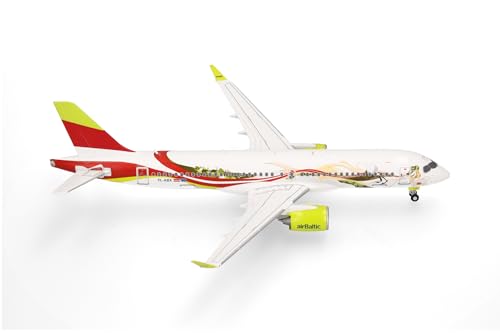 Herpa Modellflugzeug airBaltic Airbus A220-300 50th A220 - YL-ABX, Miniatur im Maßstab 1:200, Sammlerstück, Flugzeug Modell ohne Standfuß, Metall Herpa Modellflugzeug airBaltic Airbus A220-300 50th A220 - YL-ABX, Miniatur im Maßstab 1:200, Sammlerstück, Flugzeug Modell ohne Standfuß, Metall von herpa