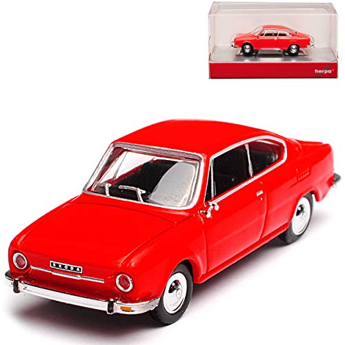 Herpa Skoda 110R / 130R Coupe Verkehrs Rot 1970-1982 H0 1/87 Modell Auto von herpa