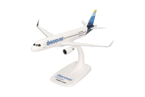 Herpa Snap-Fit Modellflugzeug Airbus A320 Discover Airlines, Miniatur im Maßstab 1:200, Sammlerstück, Modell mit Standfuß, Kunststoff Herpa Snap-Fit Modellflugzeug Airbus A320 Discover Airlines, Miniatur im Maßstab 1:200, Sammlerstück, Modell mit Standfuß, Kunststoff von herpa