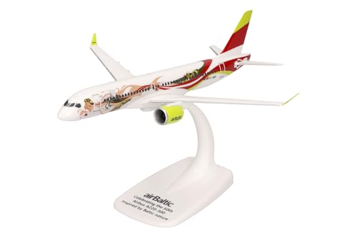 Herpa Snap-Fit Modellflugzeug airBaltic Airbus A220-300 50th A220 - YL-ABX Miniatur im Maßstab 1:200, Sammlerstück, Modell mit Standfuß, Kunststoff Herpa Snap-Fit Modellflugzeug airBaltic Airbus A220-300 50th A220 - YL-ABX Miniatur im Maßstab 1:200, Sammlerstück, Modell mit Standfuß, Kunststoff von herpa