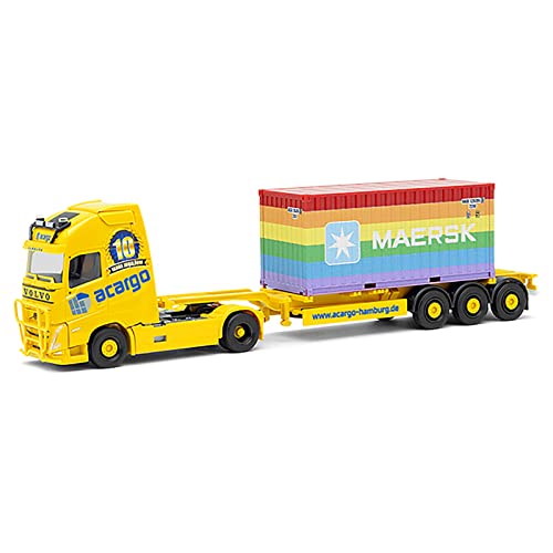 Herpa - Volvo FH Gl. XL 2020 Container-Sattelzug Acargo 10 Jahre / 20 ft. Maersk Rainbouw, 315364, Mehrfarbig von herpa