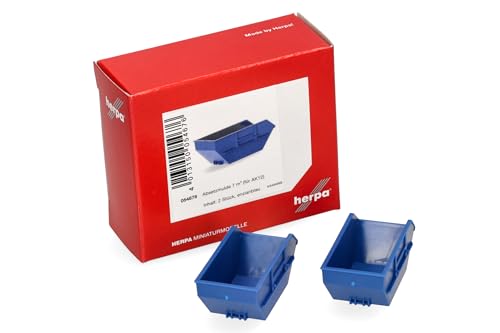 herpa 054676 Zubehör Absetzmulde klein (2 Stück) im Maßstab 1:87, Miniatur Modell, Kunststoff, Farbe: blau, Mehrfarbig von herpa