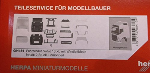 herpa 084154 - Volvo FH GL XL Fahrerhaus mit Windleitblech und Dachspoiler Fahrzeug, 2 Stück von herpa