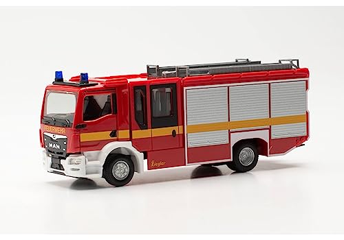 herpa 097376 LKW Modell Man TGM CC Ziegler-Z-Cab Löschfahrzeug Feuerwehr, Miniatur im Maßstab 1:87, Sammlerstück, Made in Germany, Kunststoff Miniaturmodell von herpa