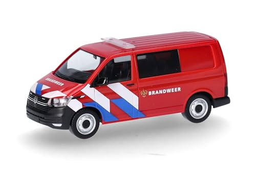 Herpa Modellauto VW T6.1 Halbbus Brandweer (Niederlande), Miniatur im Maßstab 1:87, Sammlerstück, Made in Germany, Modell aus Kunststoff von herpa
