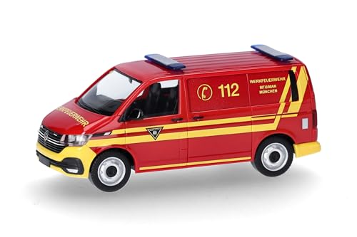 Herpa Modellauto VW T6.1 Halbbus Feuerwehr MTU/Man München, Miniatur im Maßstab 1:87, Sammlerstück, Made in Germany, Modell aus Kunststoff Herpa Modellauto VW T6.1 Halbbus Feuerwehr MTU/Man München, Miniatur im Maßstab 1:87, Sammlerstück, Made in Germany, Modell aus Kunststoff von herpa