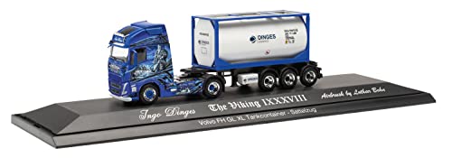 herpa 122238 Volvo FH Gl. XL 2020 Tankcontainer-Sattelzug „Ingo Dinges“ originalgetreu im Maßstab 1:87, Modell LKW für Diorama, Modellbau Sammlerstück, Deko Miniaturmodelle, weiß blau herpa 122238 Volvo FH Gl. XL 2020 Tankcontainer-Sattelzug „Ingo Dinges“ originalgetreu im Maßstab 1:87, Modell LKW für Diorama, Modellbau Sammlerstück, Deko Miniaturmodelle, weiß blau von herpa