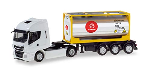 herpa 310604 Iveco Stralis XP Chromtankcontainer-Sattelzug Eurotrainer LKW in Mini zum Basteln und Sammeln, Mehrfarbig herpa 310604 Iveco Stralis XP Chromtankcontainer-Sattelzug Eurotrainer LKW in Mini zum Basteln und Sammeln, Mehrfarbig von herpa