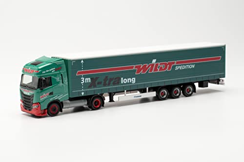 herpa 314947 Iveco S-Way LNG Gardinenplanen-Sattelzug 15 m „Wildt“ LKW Miniaturmodelle Kleinmodell Sammlerstück Detailgetreu, mehfarbig von herpa