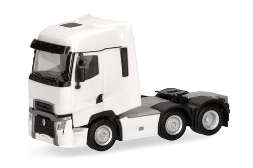Herpa LKW Modell Renault T Facelift Zugmaschine 3achs (6x2), Miniatur im Maßstab 1:87, Sammlerstück, Made in Germany, Kunststoff, Farbe: weiß von herpa