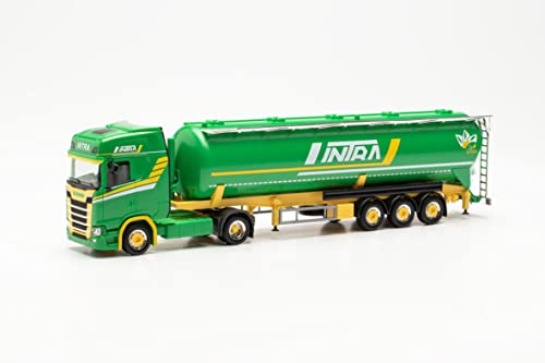 herpa 316057 Scania LKW Modell CS 20 HD Silo-Sattelzug Intr, Miniatur im Maßstab 1:87, Sammlerstück, Made in Germany, aus Kunststoff Miniaturmodell, grün von herpa