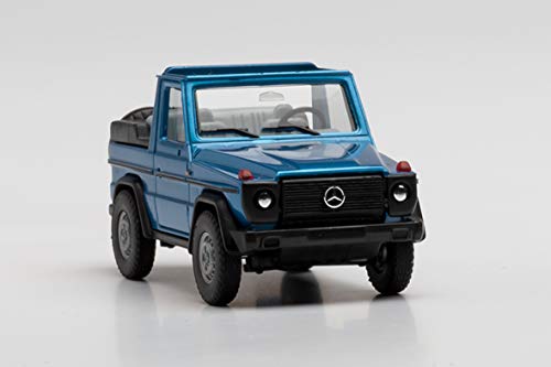 herpa 430845 Mercedes-Benz G-Modell Cabrio, hellblau metallic in Miniatur zum Basteln Sammeln und als Geschenk von herpa