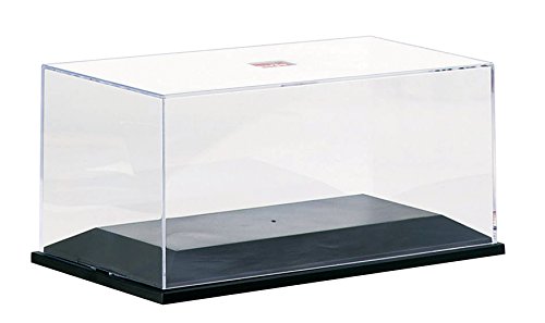 herpa 460118 – PKW Schaukasten 1:87, Vitrine für Modellautos, Showcase, Abdeckhaube, Staubdicht, Miniaturen, Modellbau, Kunststoff - Klar / Schwarz (Gr. L: 15.5 cm x 7.8 cm x 7.2 cm), Klein von herpa