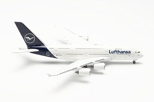 herpa Modellflugzeug Lufthansa Airbus A380 – D-AIMK Düsseldorf, Miniatur im Maßstab 1:500, Sammlerstück, Modell ohne Standfuß, Metall von herpa