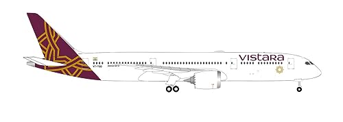 herpa Modellflugzeug Vistara Boeing 787-9 Dreamliner – VT-TSD, Miniatur im Maßstab 1:500, Sammlerstück, Modell ohne Standfuß, Metall herpa Modellflugzeug Vistara Boeing 787-9 Dreamliner – VT-TSD, Miniatur im Maßstab 1:500, Sammlerstück, Modell ohne Standfuß, Metall von herpa