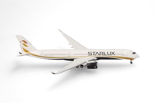 herpa 537186 Modellflugzeug Starlux Airlines Airbus A350-900– B-58501, Miniatur im Maßstab 1:500, Sammlerstück, Modell ohne Standfuß, Metall, Mehrfarbig von herpa