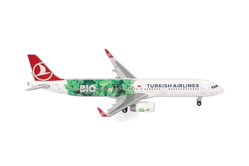 herpa 537681 Modellflugzeug Turkish Airlines Airbus A321 “Bio Fuel” – TC-JSU “Kalecik”, Miniatur im Maßstab 1:500, Sammlerstück, Modell ohne Standfuß, Metall herpa 537681 Modellflugzeug Turkish Airlines Airbus A321 “Bio Fuel” – TC-JSU “Kalecik”, Miniatur im Maßstab 1:500, Sammlerstück, Modell ohne Standfuß, Metall von herpa