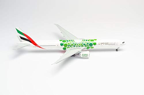 herpa 570664 Emirates Boeing 777-300ER Expo 2020 Dubai ‚Sustainability‘ in Miniatur zum Basteln Sammeln und als Geschenk, Mehrfarbig von herpa