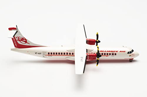 herpa 571630 Alliance Air Modellflugzeug ATR-72-600 VT-AIY Maßstab 1:200-Modellbau Flugzeug, Flugzeugmodell für Sammler, Miniatur Deko, Flieger ohne Standfuß aus Metall Miniaturmodell, weiß, rot von herpa