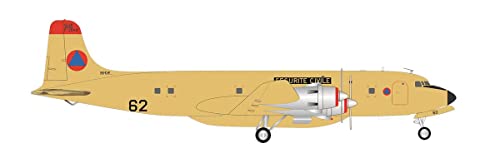 herpa 572484 Douglas Modellflugzeug Sécurité Civile DC-6 – F-ZBAD Pélican 62" Miniatur im Maßstab 1:200, Sammlerstück, Modell mit Standfuß, Metall Miniaturmodell von herpa