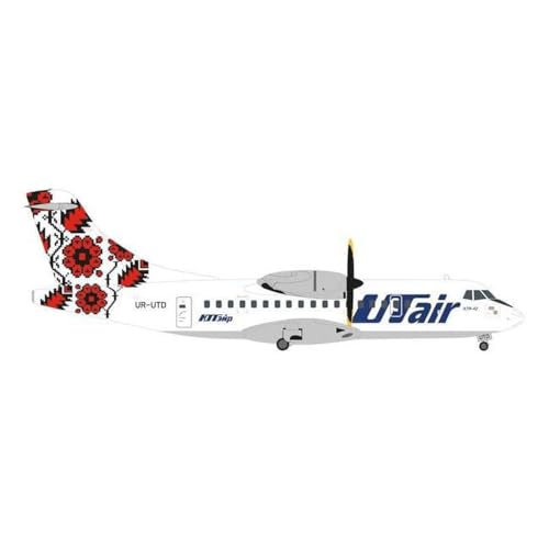 herpa 572651 UTair-Ukraine Modellflugzeug ATR-42-300 UR-UTD Maßstab 1:200-Modellbau Flugzeug, Flugzeugmodell für Sammler, Miniatur Deko, Flieger ohne Standfuß aus Metall Miniaturmodell, Mehrfarbig von herpa