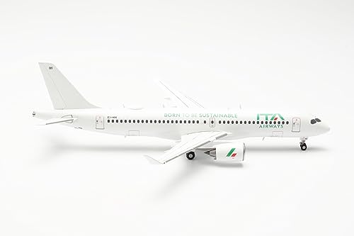 Herpa 572705 ITA Airways Airbus A220-300 Born to be Sustainable Flugzeugmodell — EI-HHI im Maßstab 1200 - Flugzeugmodell, Sammlerstück, Dekominiatur, Statuette ohne Metallstütze von herpa
