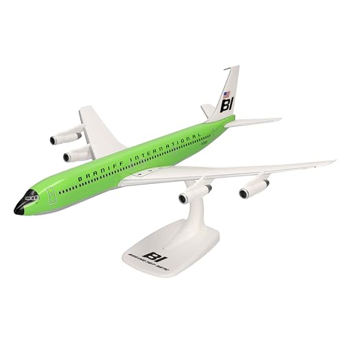 herpa 614009 Snap-Fit Modellflugzeug Braniff International Boeing 707-320, Miniatur im Maßstab 1:144, Sammlerstück, Modell mit Standfuß, Kunststoff Miniaturmodell, lindgrün herpa 614009 Snap-Fit Modellflugzeug Braniff International Boeing 707-320, Miniatur im Maßstab 1:144, Sammlerstück, Modell mit Standfuß, Kunststoff Miniaturmodell, lindgrün von herpa