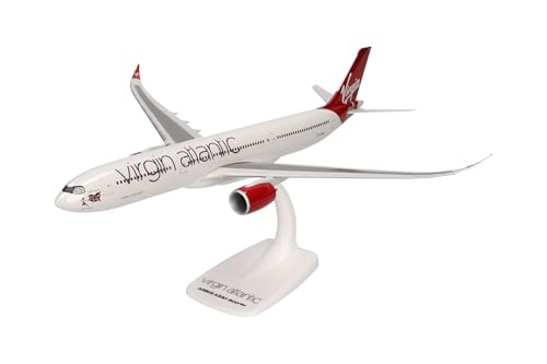 Herpa Snap-Fit Modellflugzeug Virgin Atlantic Airbus A330-900neo, Miniatur im Maßstab 1:200, Sammlerstück, Modell mit Standfuß, Kunststoff von herpa