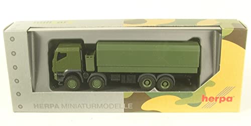 herpa 746915 Iveco Trakker 8x8 geschützt Pritschen, originalgetreu im Maßstab 1:87, Diorama, Modellbau, Sammlerstück, Made in Germany, Deko, LKW-Modell aus Kunststoff Miniaturmodell, grün, gelb von herpa