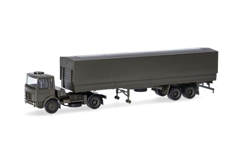 Herpa LKW Modell Man F8 Planen-Sattelzug Bundeswehr, Miniatur im Maßstab 1:87, Sammlerstück, Made in Germany, Kunststoff Herpa LKW Modell Man F8 Planen-Sattelzug Bundeswehr, Miniatur im Maßstab 1:87, Sammlerstück, Made in Germany, Kunststoff von herpa