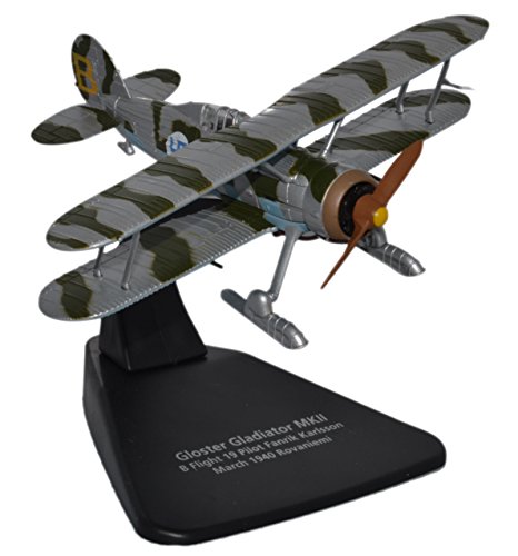 herpa 81AC056 - Flugzeug, Finnische Luftwaffe Gloster Gladiator mit Skis FL 19 Fanrik Karlsson, Rovaniemi 1940, grau/grün von herpa