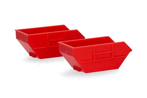herpa 054669 Zubehör Absetzmulde klein (2 Stück) in rot im Maßstab 1:87, Miniatur Modell, Kunststoff von herpa