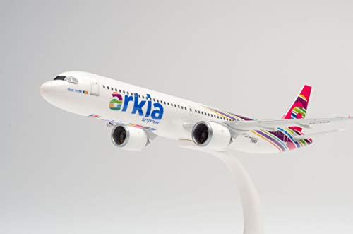 herpa Arkia Israeli Airlines Airbus A321LR in Miniatur zum Basteln Sammeln und als Geschenk, Mehrfarbig von herpa