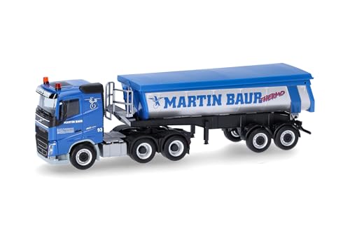 herpa 317979 LKW Modell Volvo FH FD Thermomulden-Sattelzug Martin Baur (Baden-Württemberg/Ertingen-Binzwangen), Miniatur im Maßstab 1:87, Sammlerstück, Made in Germany, Kunststoff, Blau herpa 317979 LKW Modell Volvo FH FD Thermomulden-Sattelzug Martin Baur (Baden-Württemberg/Ertingen-Binzwangen), Miniatur im Maßstab 1:87, Sammlerstück, Made in Germany, Kunststoff, Blau von herpa