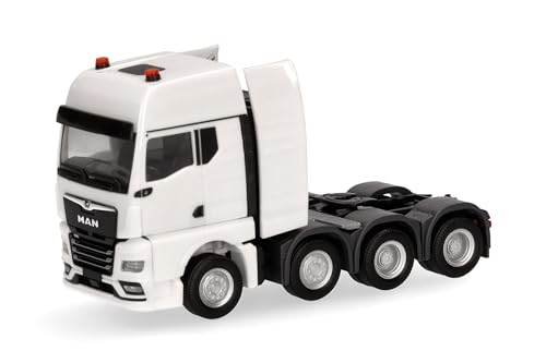 Herpa LKW Modell Man TGX GX Schwerlastzugmaschine 4-achs (luftgefedert, 8x4), weiß, Miniatur im Maßstab 1:87, Sammlerstück, Made in Germany, Kunststoff Herpa LKW Modell Man TGX GX Schwerlastzugmaschine 4-achs (luftgefedert, 8x4), weiß, Miniatur im Maßstab 1:87, Sammlerstück, Made in Germany, Kunststoff von herpa