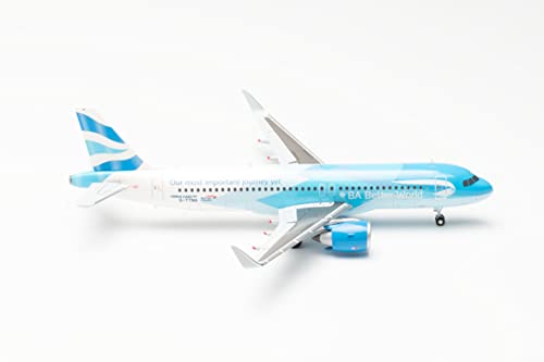 Herpa Modellflugzeug Airbus A320neo British Airways- BA Better World” Maßstab 1:200 - Modellbau Flugzeug, Flugzeugmodell für Sammler, Miniatur Deko, Flieger ohne Standfuß aus Kunststoff von herpa