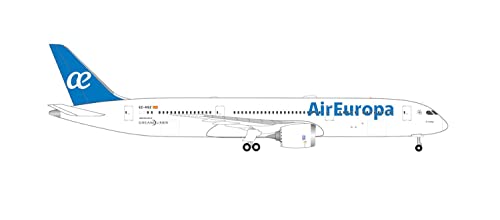 herpa Modellflugzeug Boeing 787-9 Dreamliner – Air Europa “JJ Hidalgo” Maßstab 1:500 - Modellbau Flugzeug, Flugzeugmodell für Sammler, Miniatur Deko, Flieger ohne Standfuß aus Metall von herpa