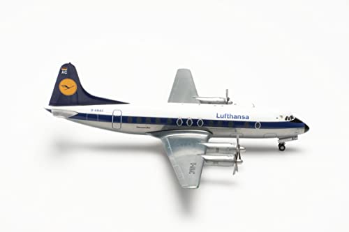 herpa Modellflugzeug Vickers Viscount 800 - Lufthansa Stargazer Maßstab 1:200- Modellbau Flugzeug, Flugzeugmodell für Sammler, Miniatur Deko, Flieger ohne Standfuß aus Metall, Mehrfarbig, 572255 von herpa