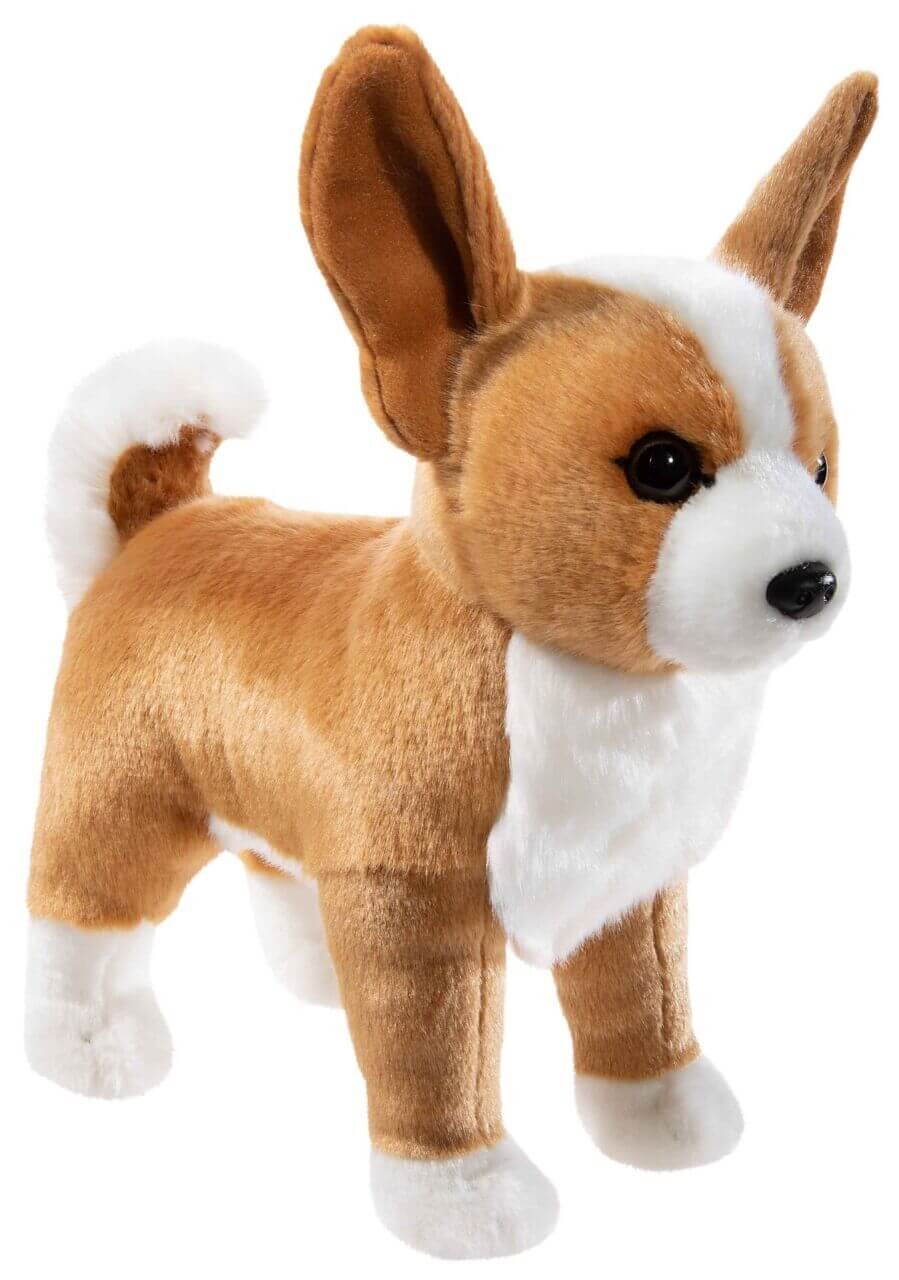 Kuscheliger Plüsch-Chihuahua, stehend 25cm, braun/weiß Kuscheliger Plüsch-Chihuahua, stehend 25cm, braun/weiß von heunec