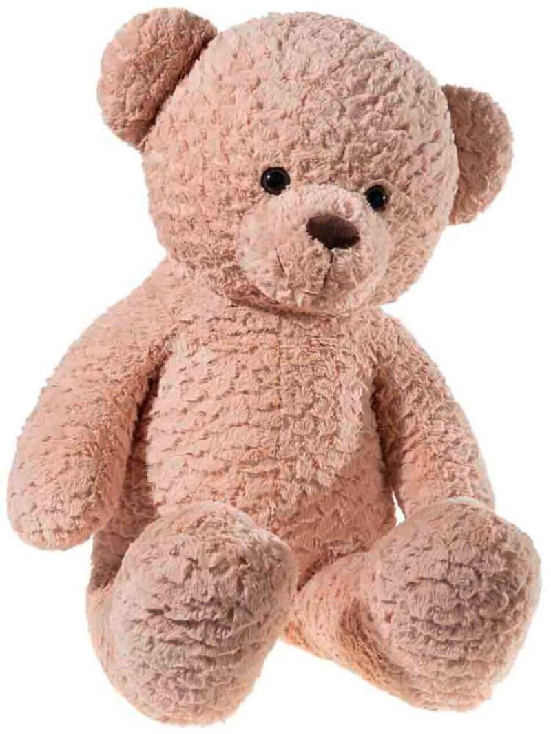 Plüschbär aus Curly-Material, hellbraun, 100cm von heunec