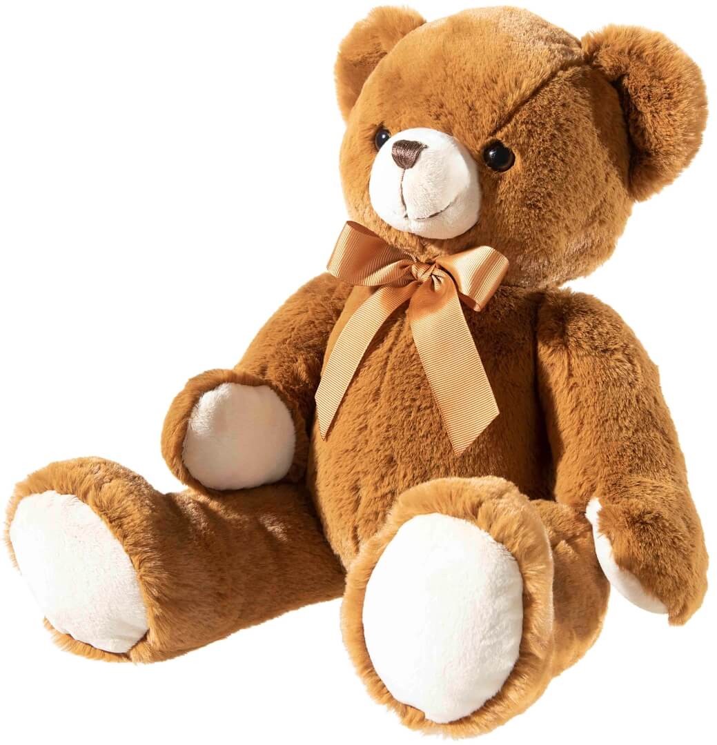 Plüschtier Bär mit Schleife braun, 42cm - Teddy, Plüschbär von heunec