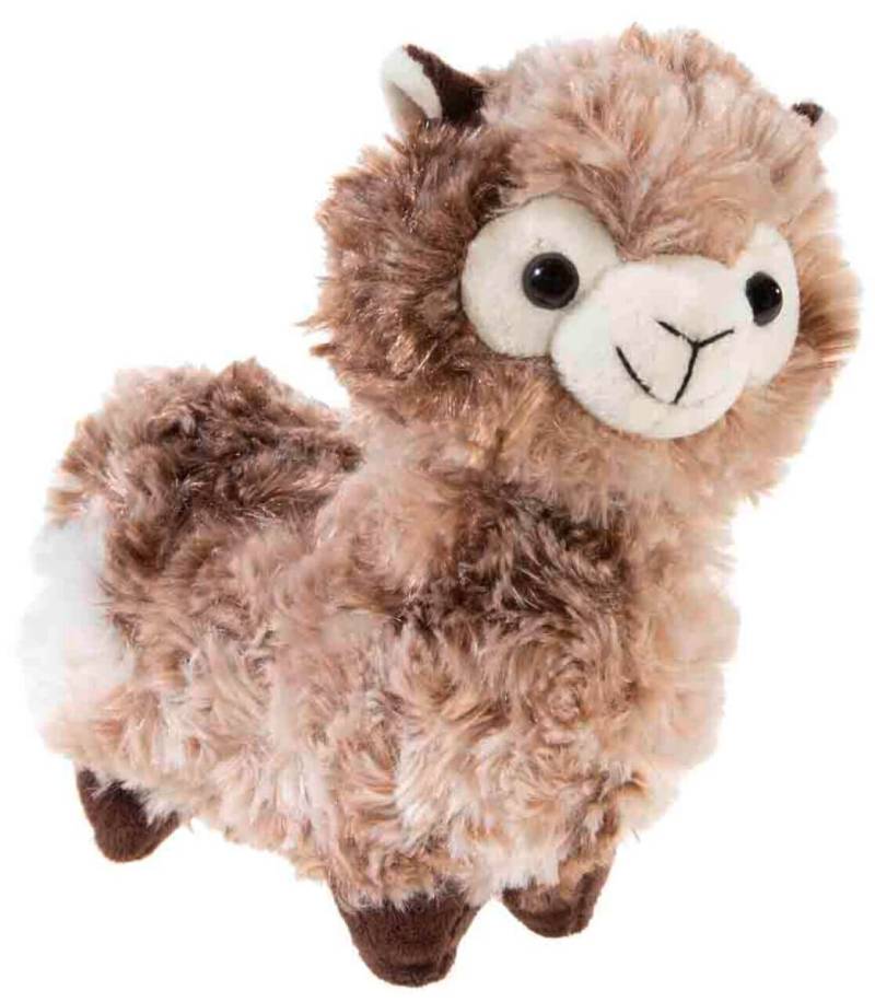 Plüschtier LAMA stehend zweifarbig dunkelbraun 18 cm von heunec
