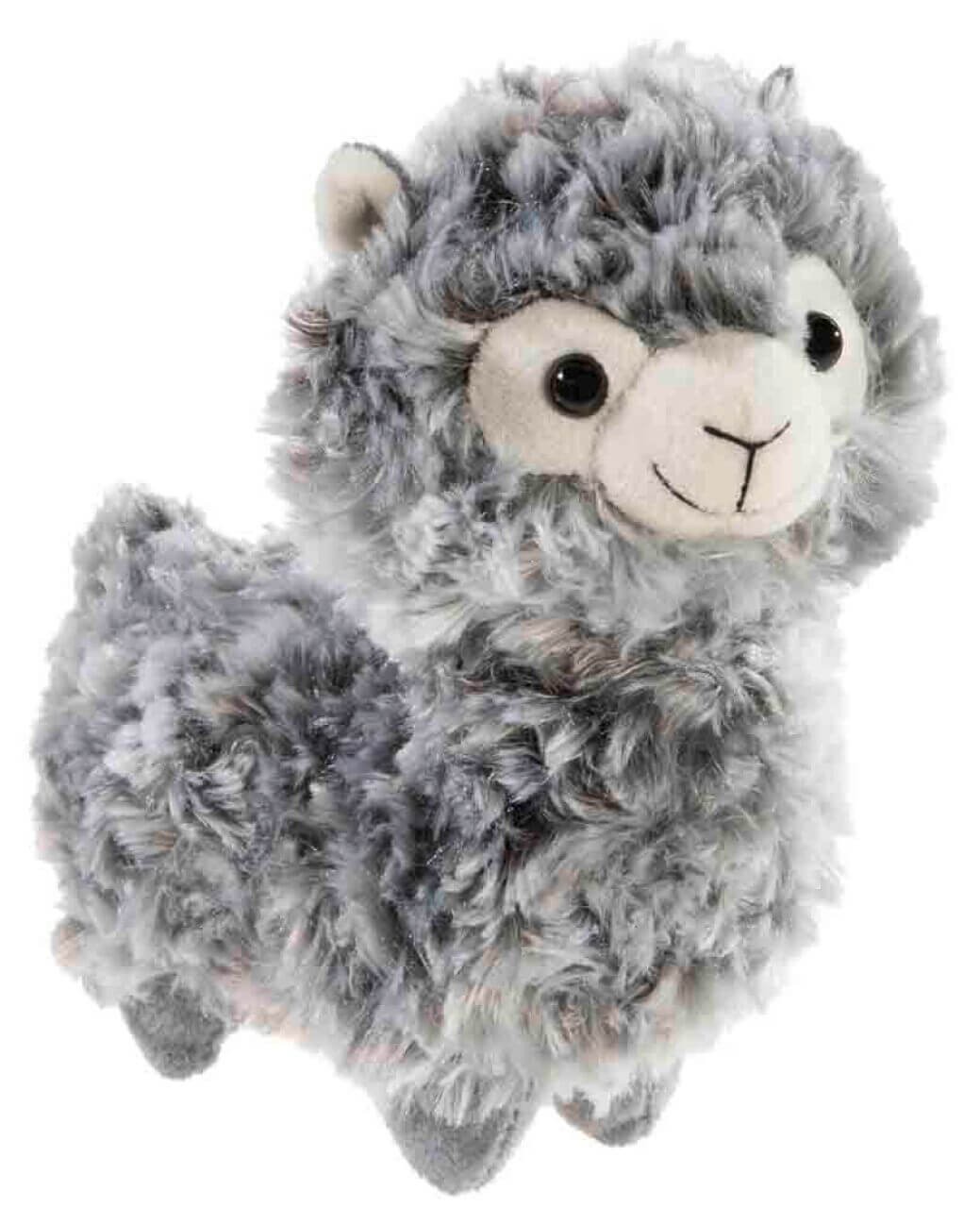 Plüschtier LAMA stehend zweifarbig grau 18 cm von heunec
