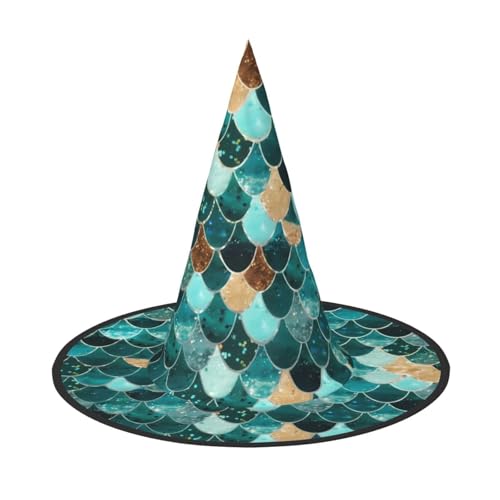 1 PC Halloween Hut - Hexe Meerjungfrau Fischschuppen Druck Kostüm Party Damen Herren Spitze Horn Kappe Licht für Festlich Ostern 1 PC Halloween Hut - Hexe Meerjungfrau Fischschuppen Druck Kostüm Party Damen Herren Spitze Horn Kappe Licht für Festlich Ostern von hhxvcv