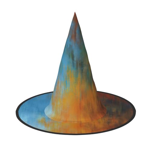 1 x Halloween-Hut – Hexe mit buntem Aquarell-Tintendruck, Kostümparty, Damen und Herren, spitze Hornkappe, Licht für festliche Ostern 1 x Halloween-Hut – Hexe mit buntem Aquarell-Tintendruck, Kostümparty, Damen und Herren, spitze Hornkappe, Licht für festliche Ostern von hhxvcv