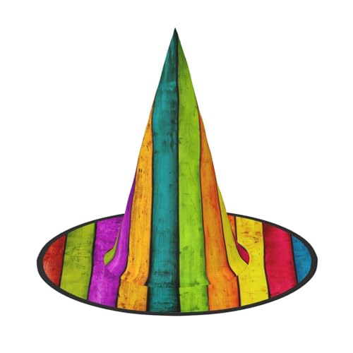 1 x Halloween-Hut – Hexenfarbiges Holzbrett, bedruckt, Kostümparty, Damen und Herren, spitze Hornkappe, Licht für festliche Ostern 1 x Halloween-Hut – Hexenfarbiges Holzbrett, bedruckt, Kostümparty, Damen und Herren, spitze Hornkappe, Licht für festliche Ostern von hhxvcv