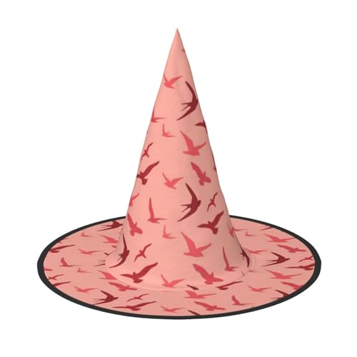 1PC Halloween Hut - Hexe Cartoon Vogel Druck Kostüm Party Damen Herren Spitze Horn Kappe Licht für Festlich Ostern von hhxvcv