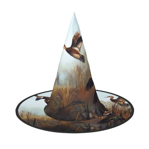 1PC Halloween Hut - Hexe Jagd Fliegen Wild Druck Kostüm Party Frauen Männer Spitze Horn Kappe Licht für Festlich Ostern 1PC Halloween Hut - Hexe Jagd Fliegen Wild Druck Kostüm Party Frauen Männer Spitze Horn Kappe Licht für Festlich Ostern von hhxvcv
