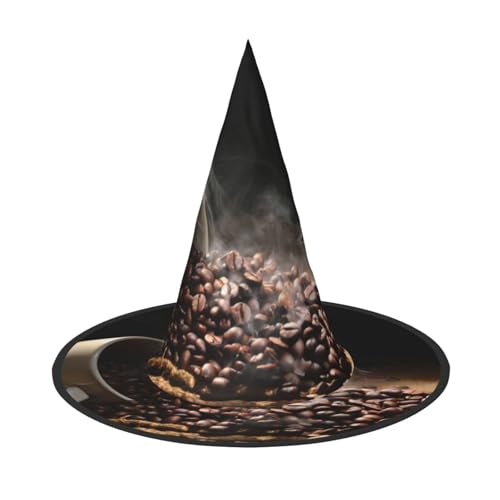 1PC Halloween Hut - Hexe Kaffeebohnen Druck Kostüm Party Frauen Männer Spitze Horn Kappe Licht für Festlich Ostern 1PC Halloween Hut - Hexe Kaffeebohnen Druck Kostüm Party Frauen Männer Spitze Horn Kappe Licht für Festlich Ostern von hhxvcv